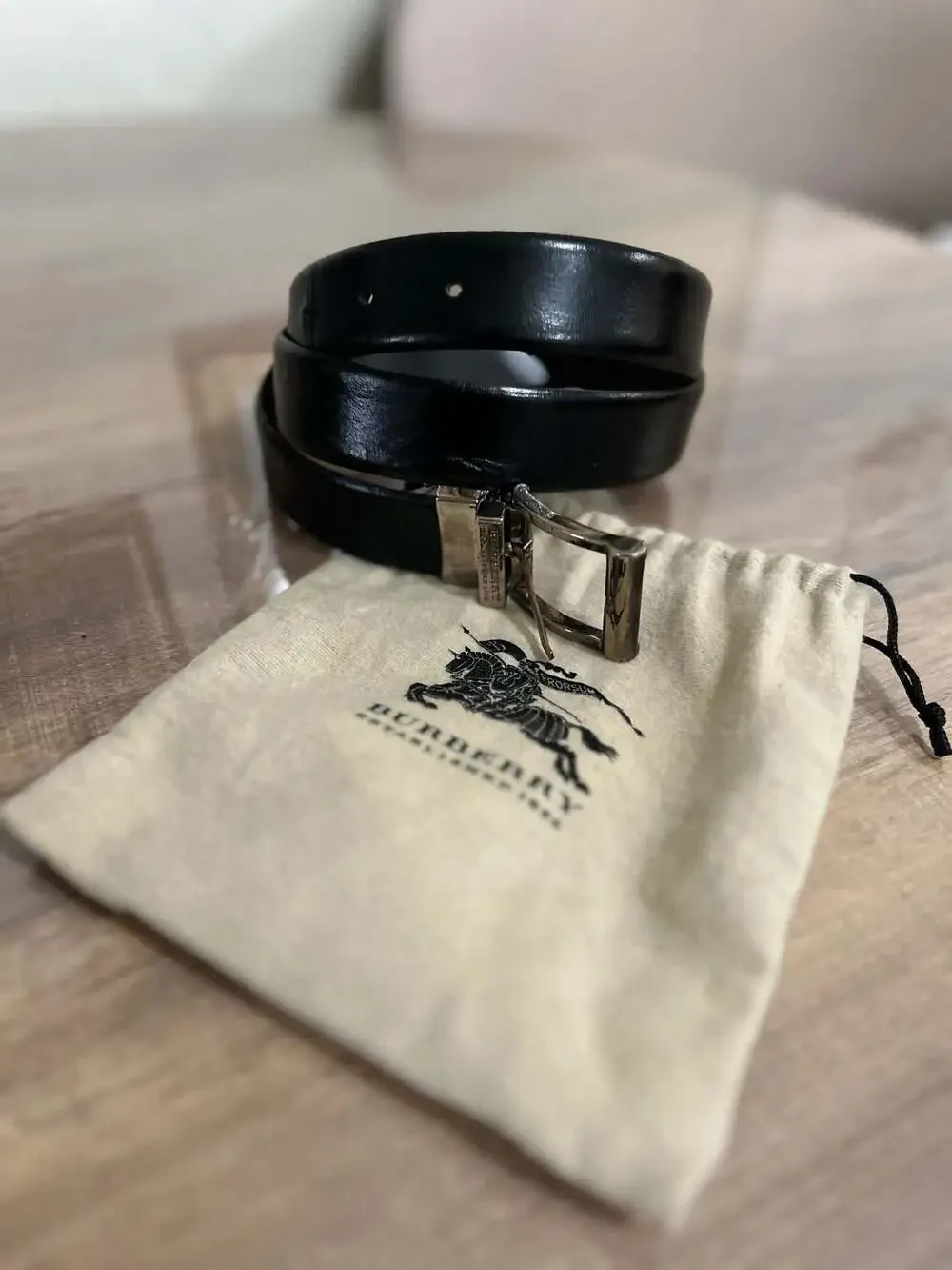 Vintage Burberry Men's Reversible Leather Belt Size 38/95